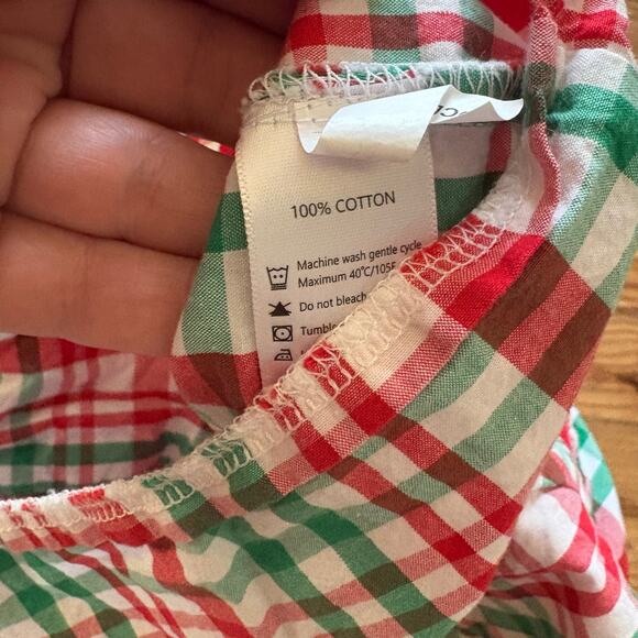 Cecil and Lou red green holiday button up long sleeve toddler shirt SIZE 18M - Picture 5 of 6